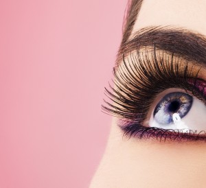 Woman eye with long eyelashes